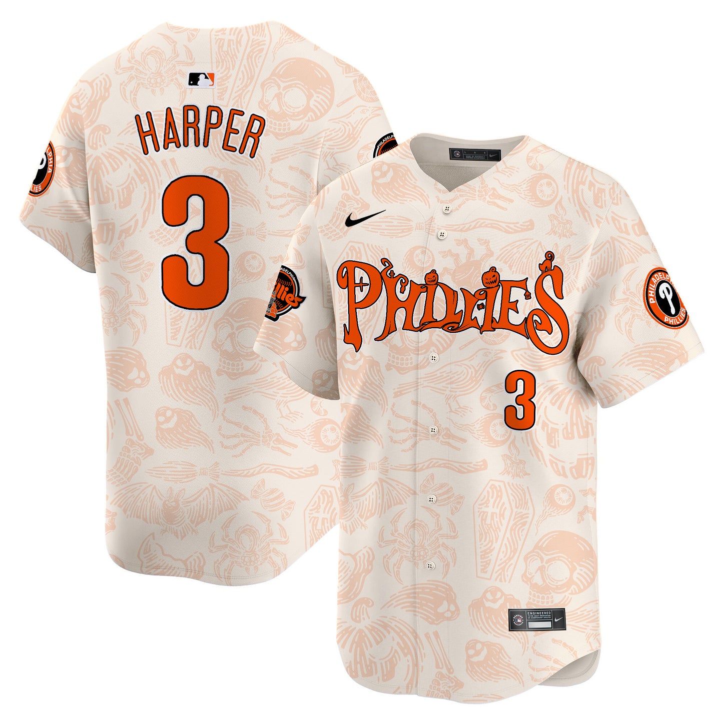 Phillies Halloween Vapor Premier Limited Jersey - Printed