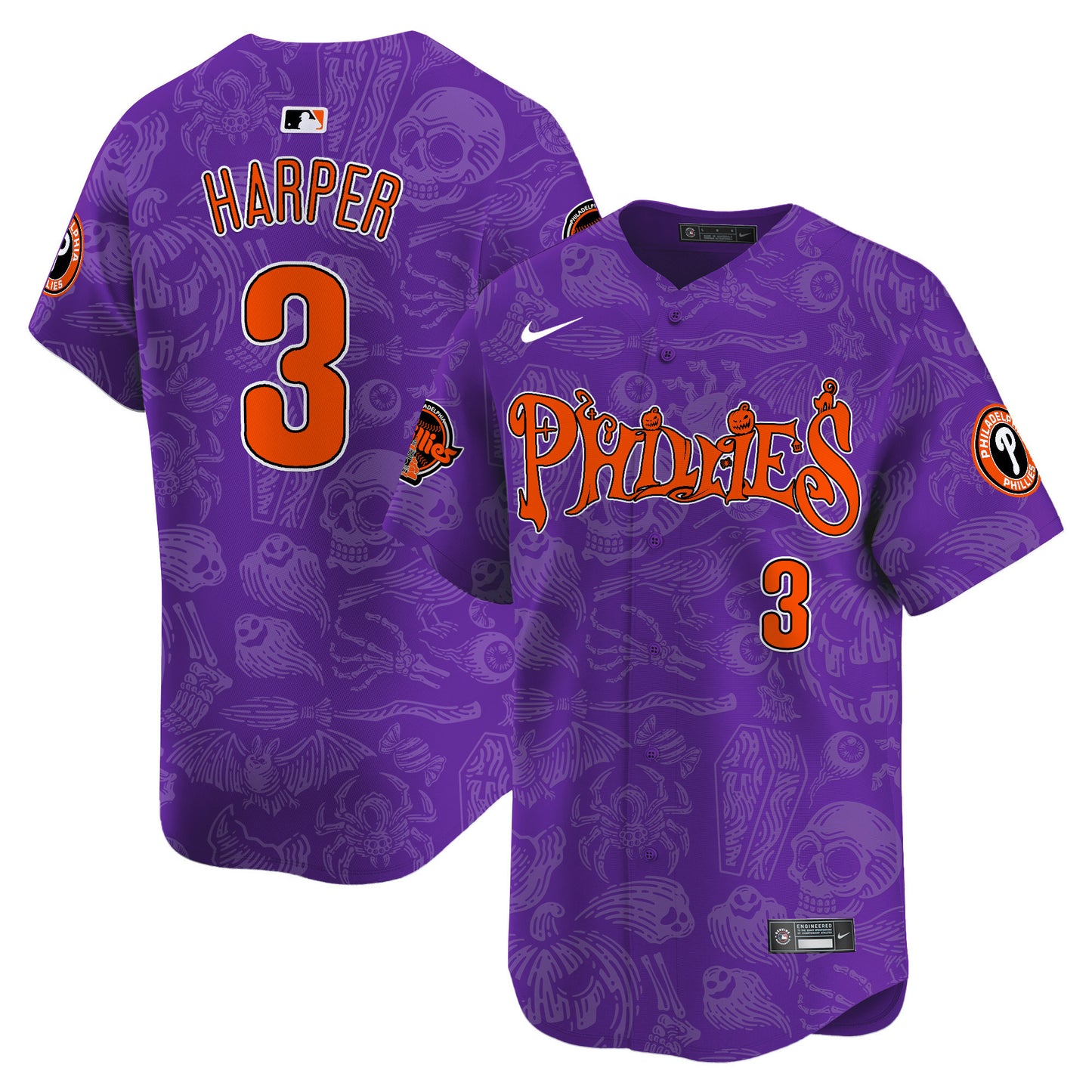 Phillies Halloween Vapor Premier Limited Jersey - Printed