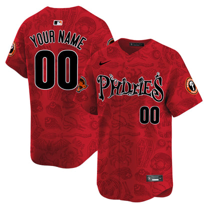 Phillies Halloween Vapor Premier Limited Custom Jersey - Printed