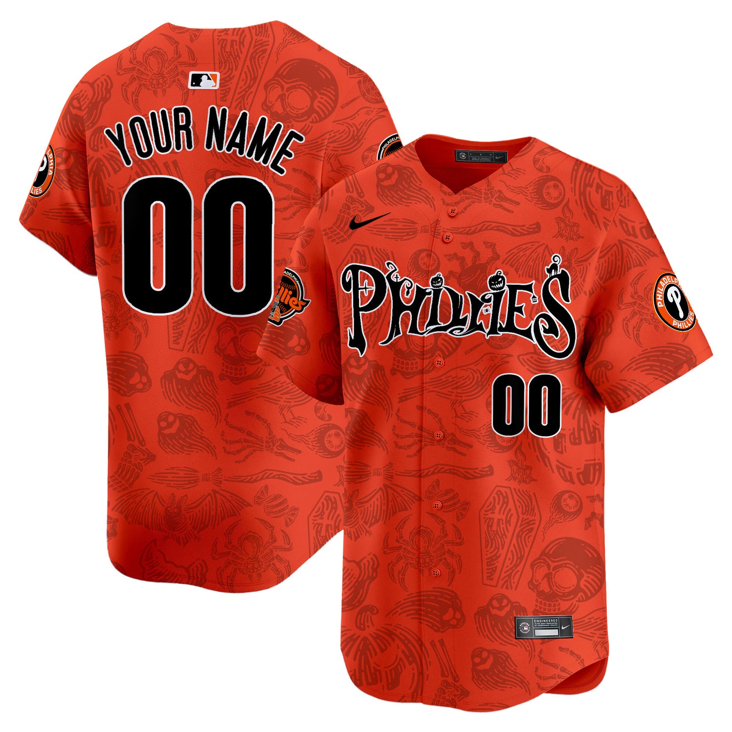 Phillies Halloween Vapor Premier Limited Custom Jersey - Printed