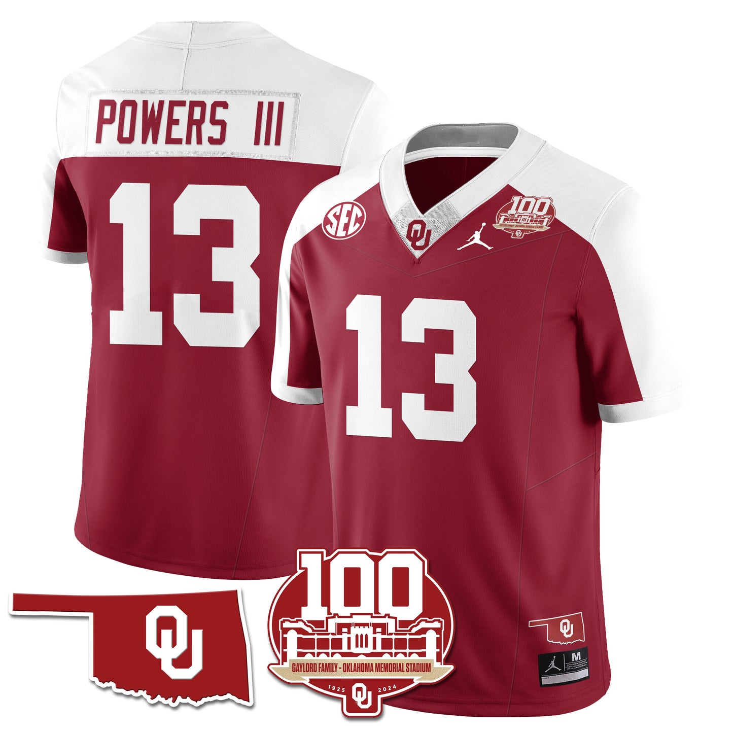 Oklahoma Sooners 1946-56 Throwback Uniforms - 100th Season - All Stitched