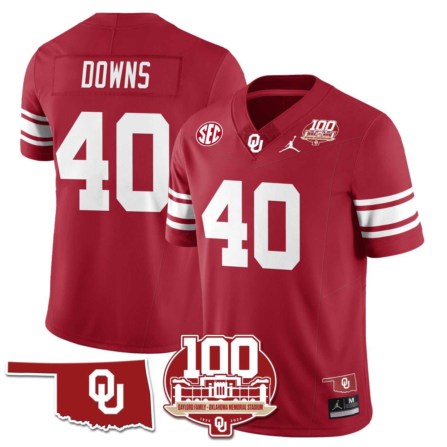 Oklahoma Sooners 1946-56 Throwback Uniforms - 100th Season - All Stitched