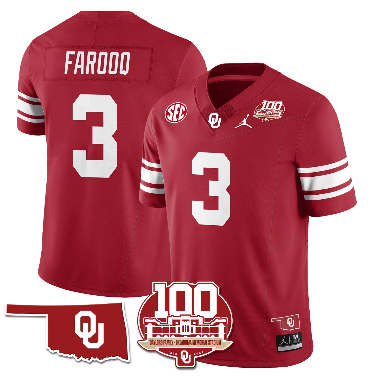 Oklahoma Sooners 1946-56 Throwback Uniforms - 100th Season - All Stitched