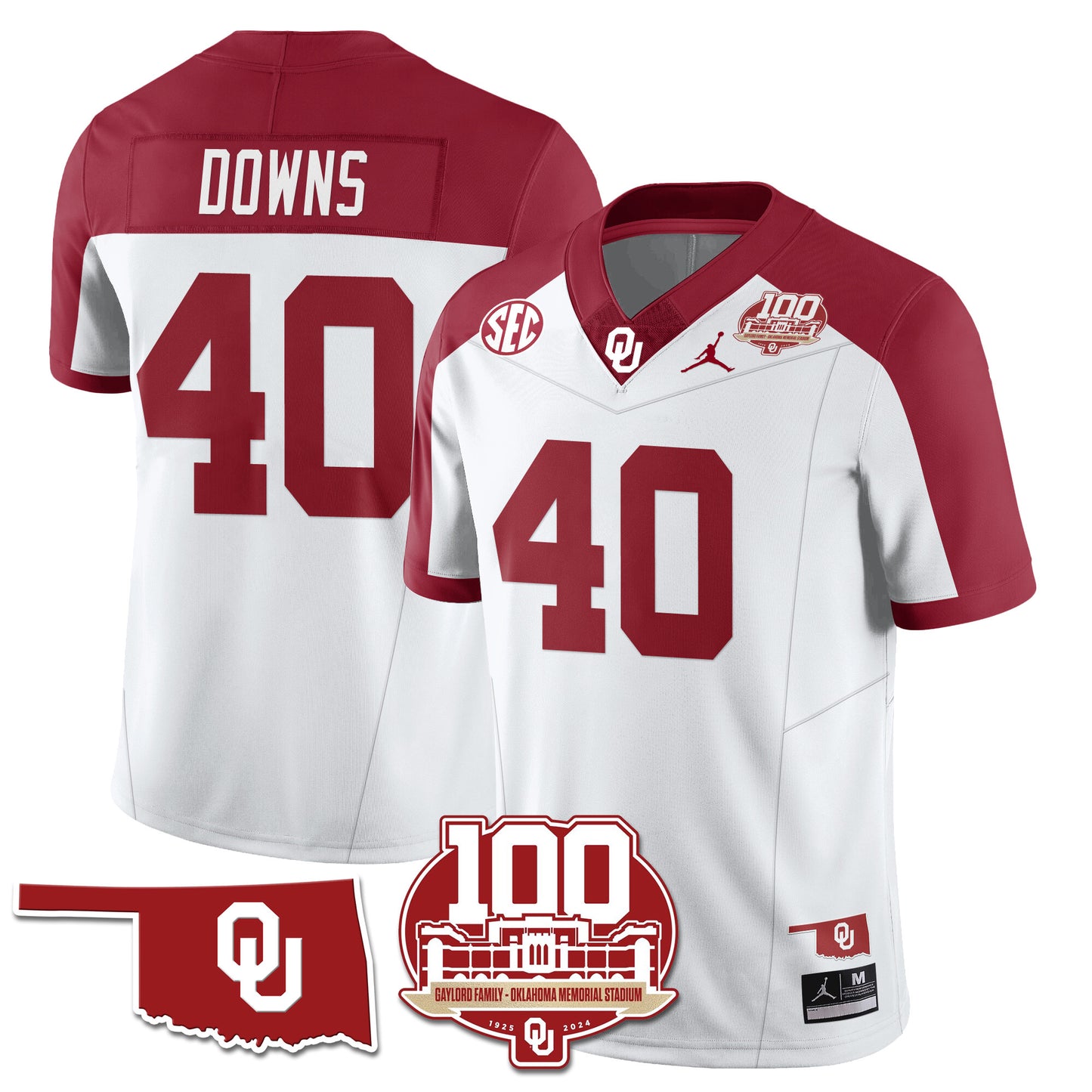 Oklahoma Sooners 1946-56 Throwback Uniforms - 100th Season - All Stitched