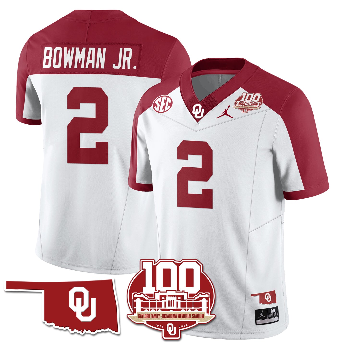 Oklahoma Sooners 1946-56 Throwback Uniforms - 100th Season - All Stitched