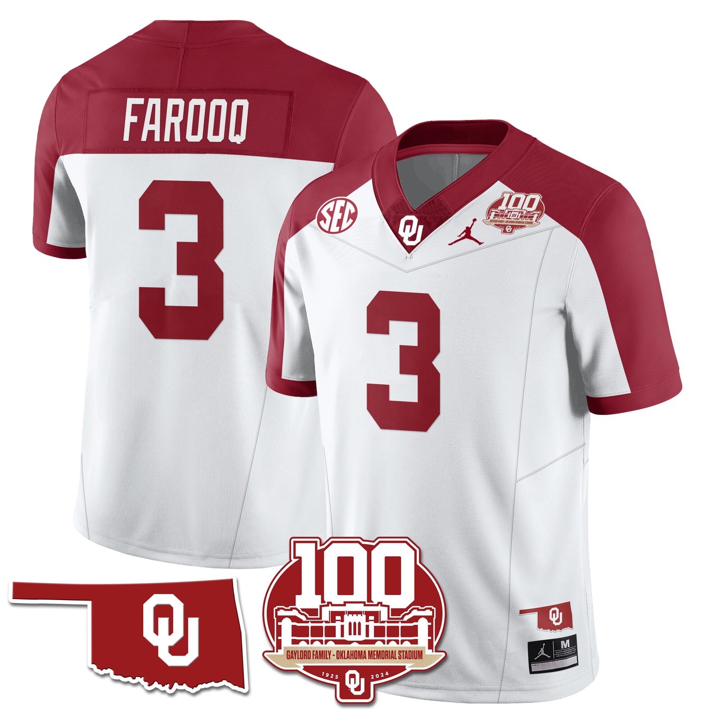 Oklahoma Sooners 1946-56 Throwback Uniforms - 100th Season - All Stitched