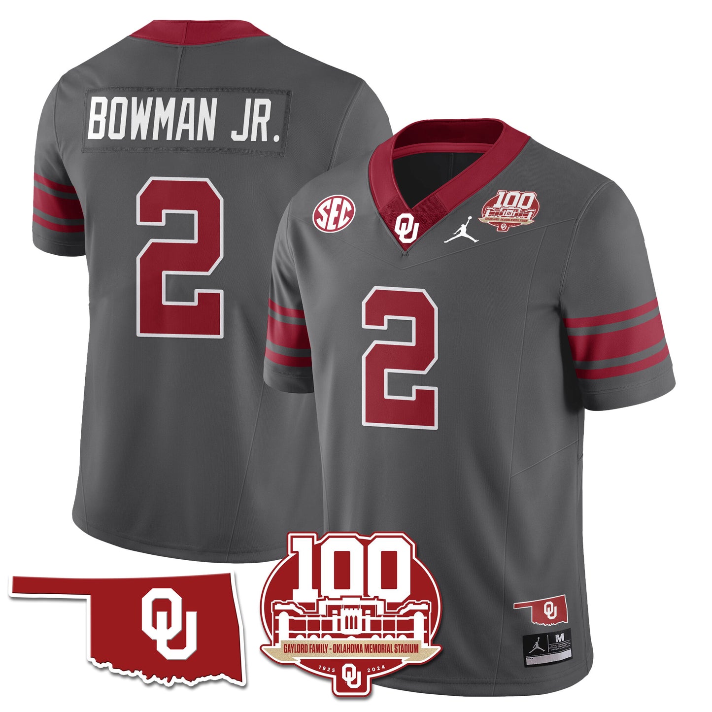 Oklahoma Sooners 1946-56 Throwback Uniforms - 100th Season - All Stitched