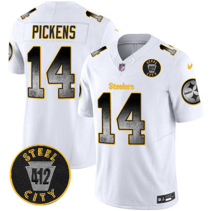 Steelers Arch Smoke 412 Patch Vapor Limited Jersey - All Stitched