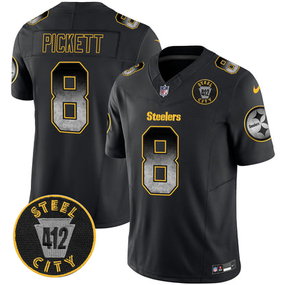 Steelers Arch Smoke 412 Patch Vapor Limited Jersey - All Stitched