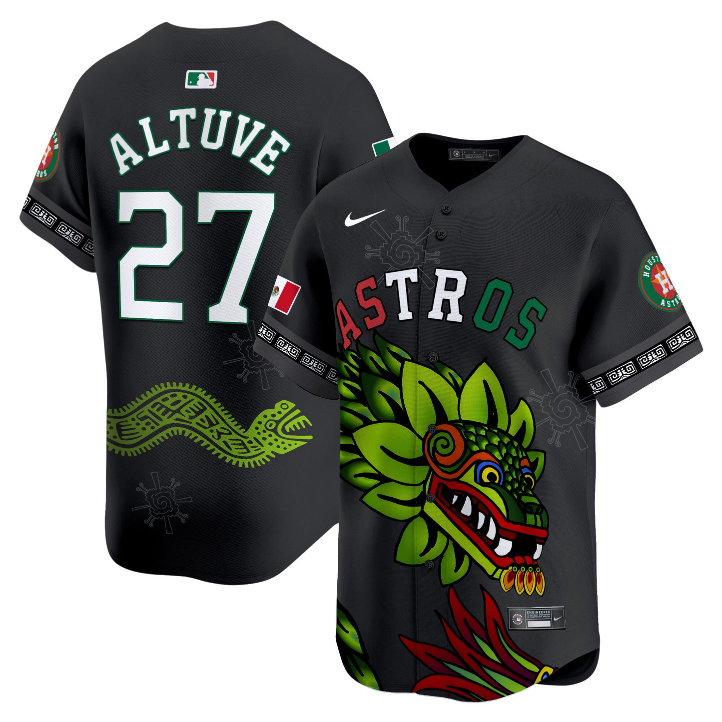 Astros Mexico Quetzalcoatl Aztec Vapor Limited Jersey - Printed