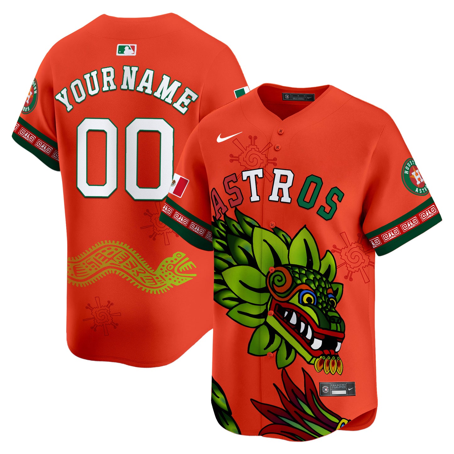 Astros Mexico Quetzalcoatl Aztec Vapor Limited Custom Jersey - Printed