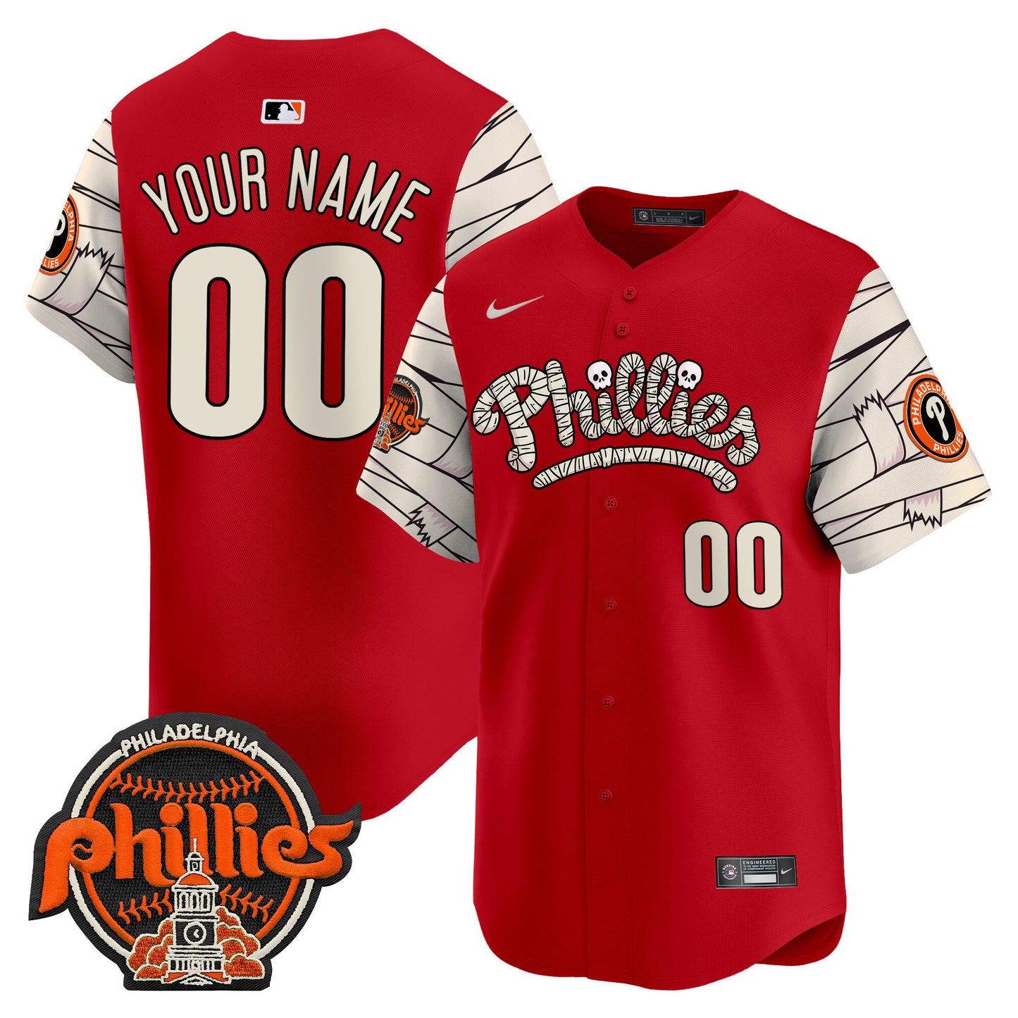 Phillies Halloween Vapor Premier Limited Custom Jersey V2 - All Stitched