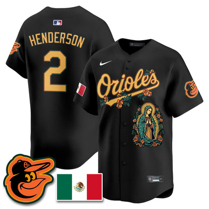 Orioles Mexico Guadalupe Vapor Premier Limited Jersey - Printed