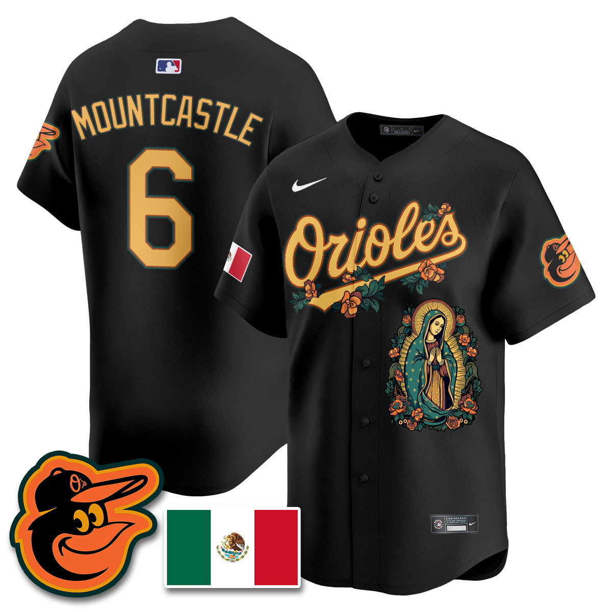 Orioles Mexico Guadalupe Vapor Premier Limited Jersey - Printed