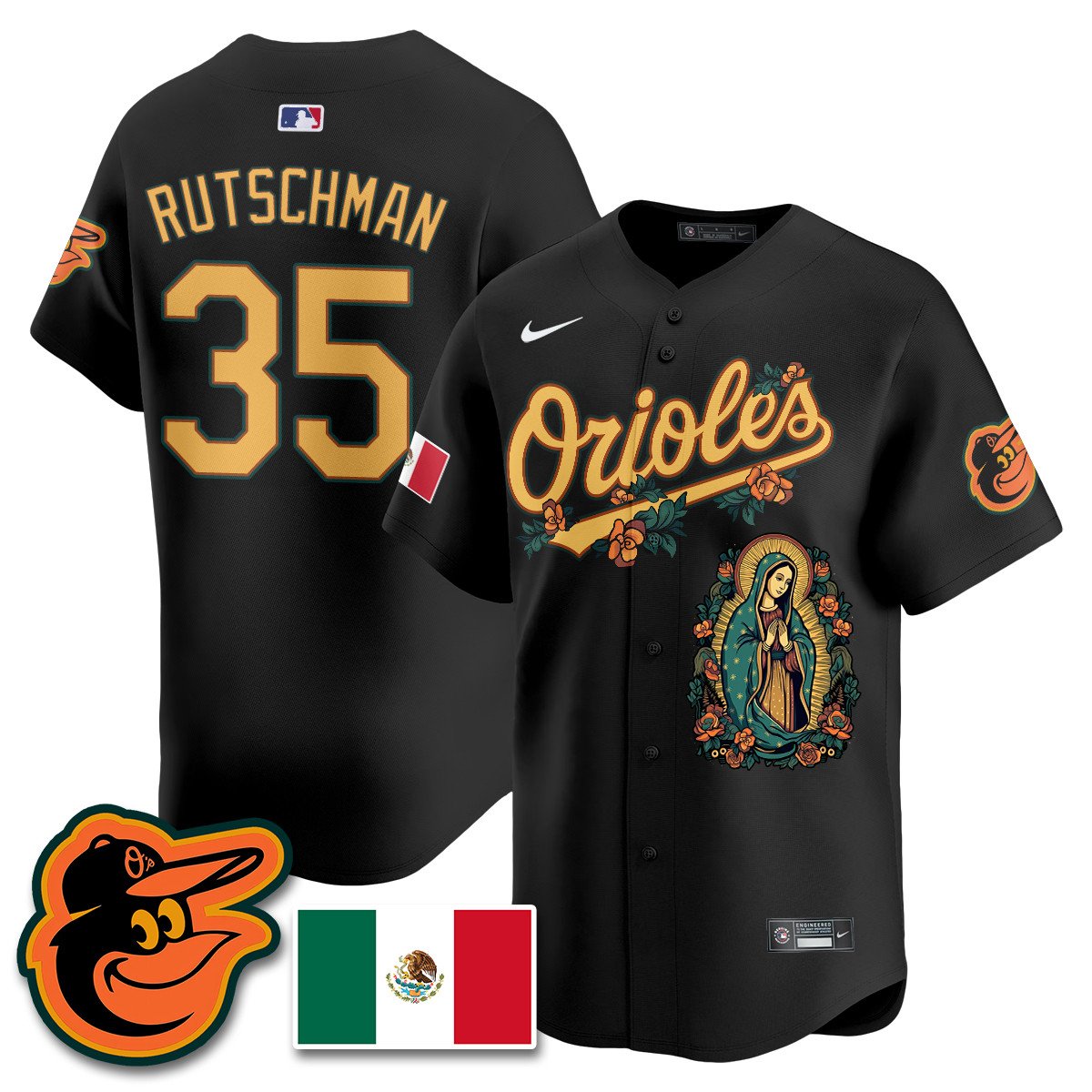 Orioles Mexico Guadalupe Vapor Premier Limited Jersey - Printed