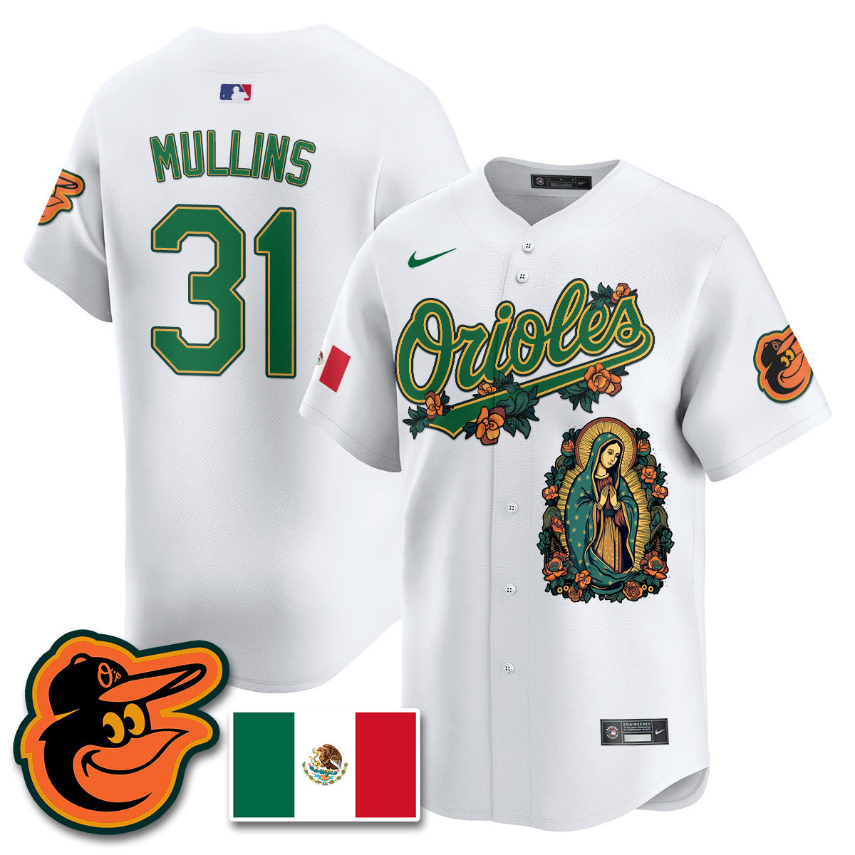 Orioles Mexico Guadalupe Vapor Premier Limited Jersey - Printed