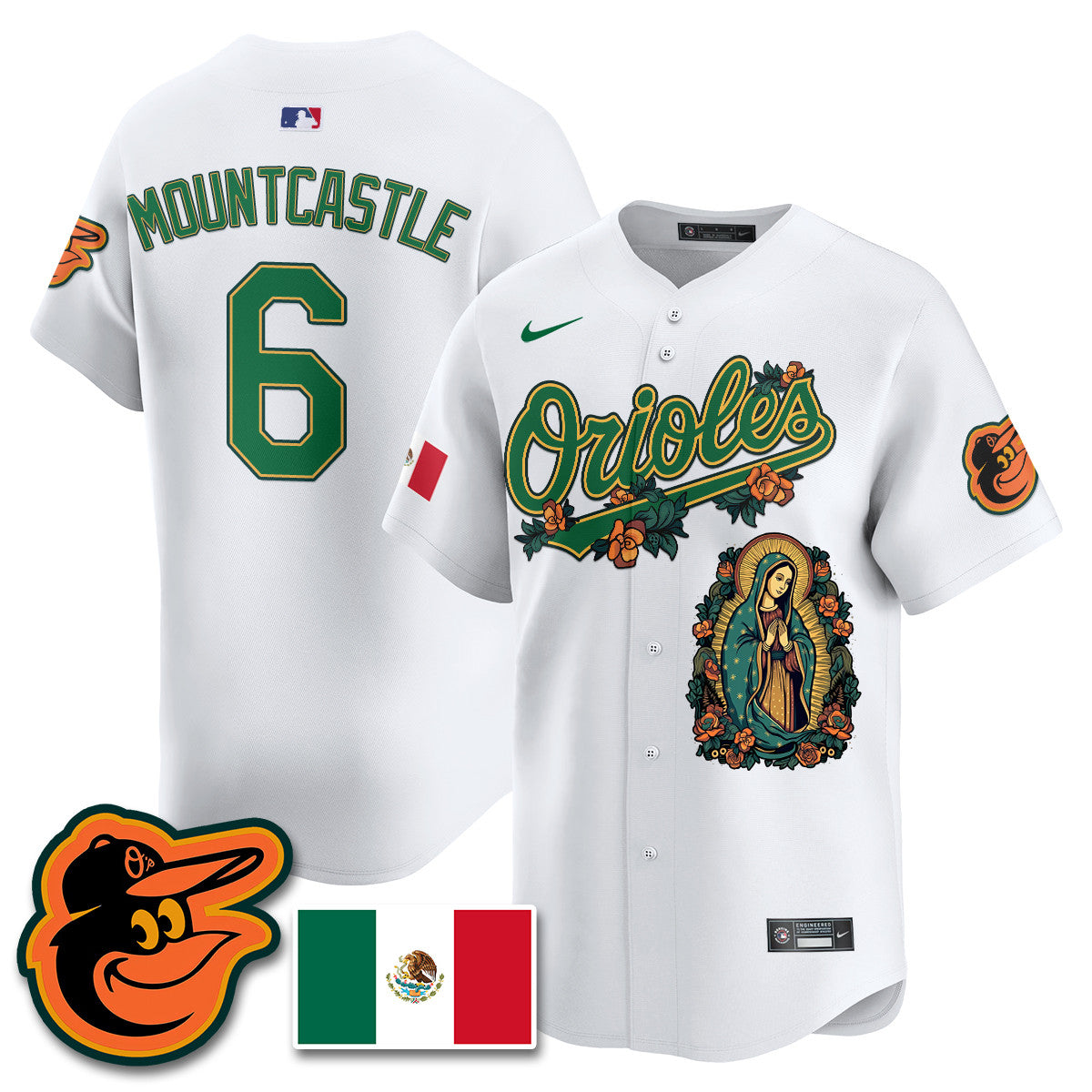 Orioles Mexico Guadalupe Vapor Premier Limited Jersey - Printed