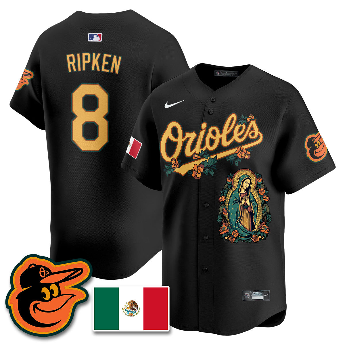 Orioles Mexico Guadalupe Vapor Premier Limited Jersey - Printed