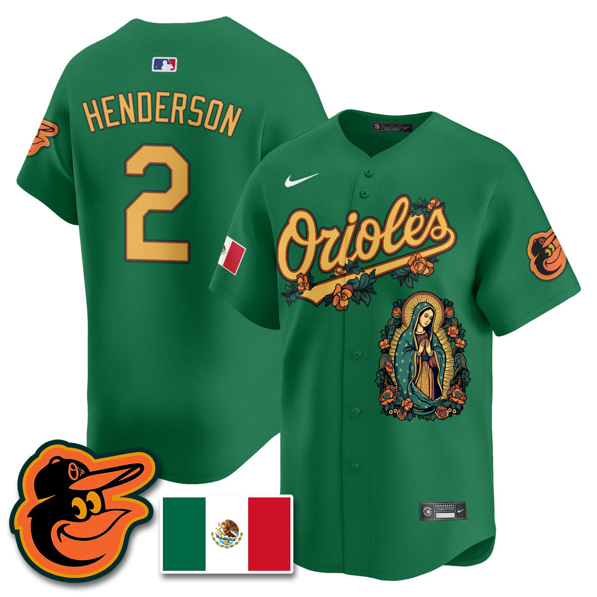 Orioles Mexico Guadalupe Vapor Premier Limited Jersey - Printed