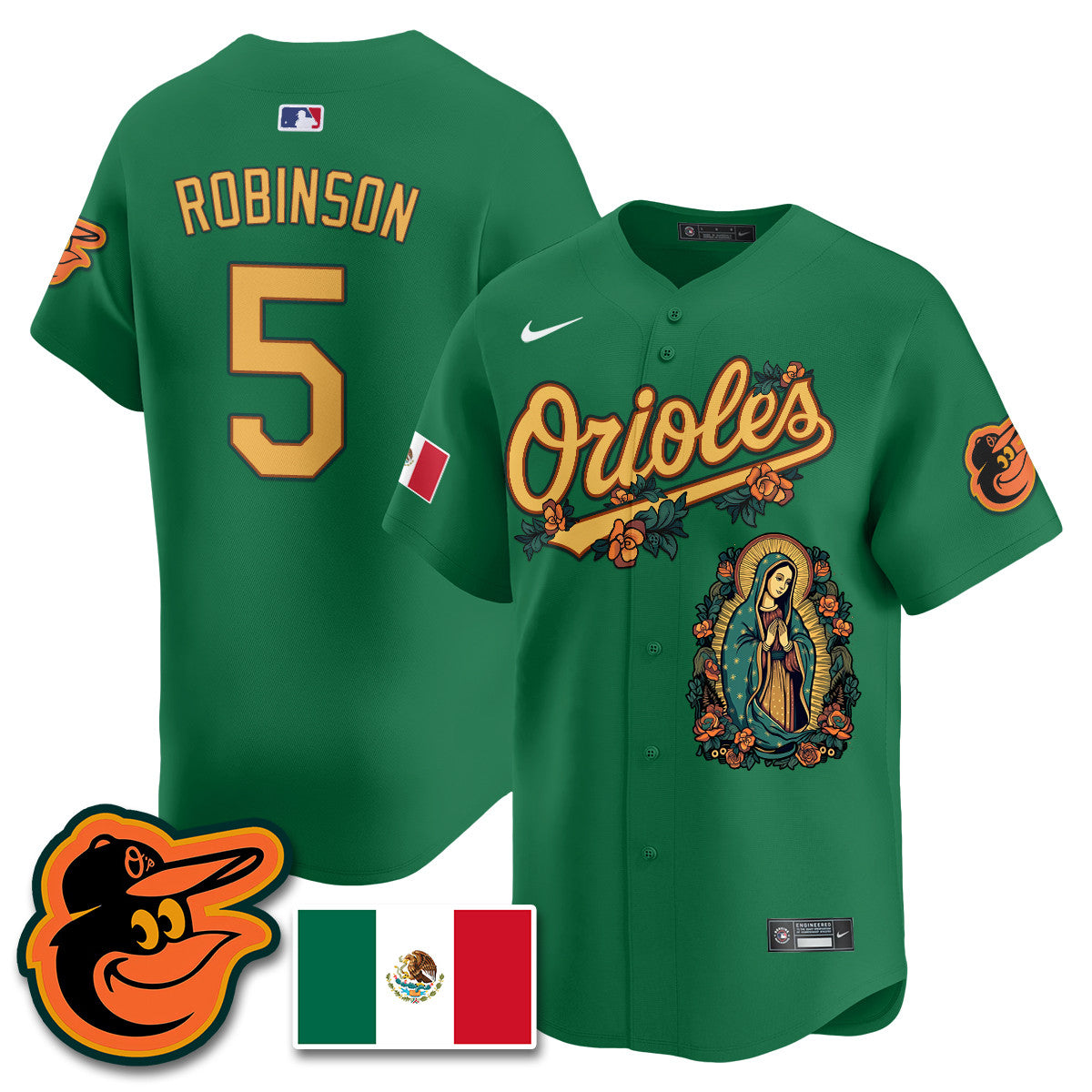 Orioles Mexico Guadalupe Vapor Premier Limited Jersey - Printed