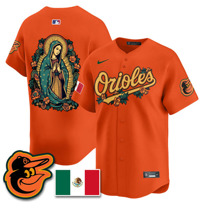 Orioles Mexico Guadalupe Vapor Premier Limited Jersey - Printed