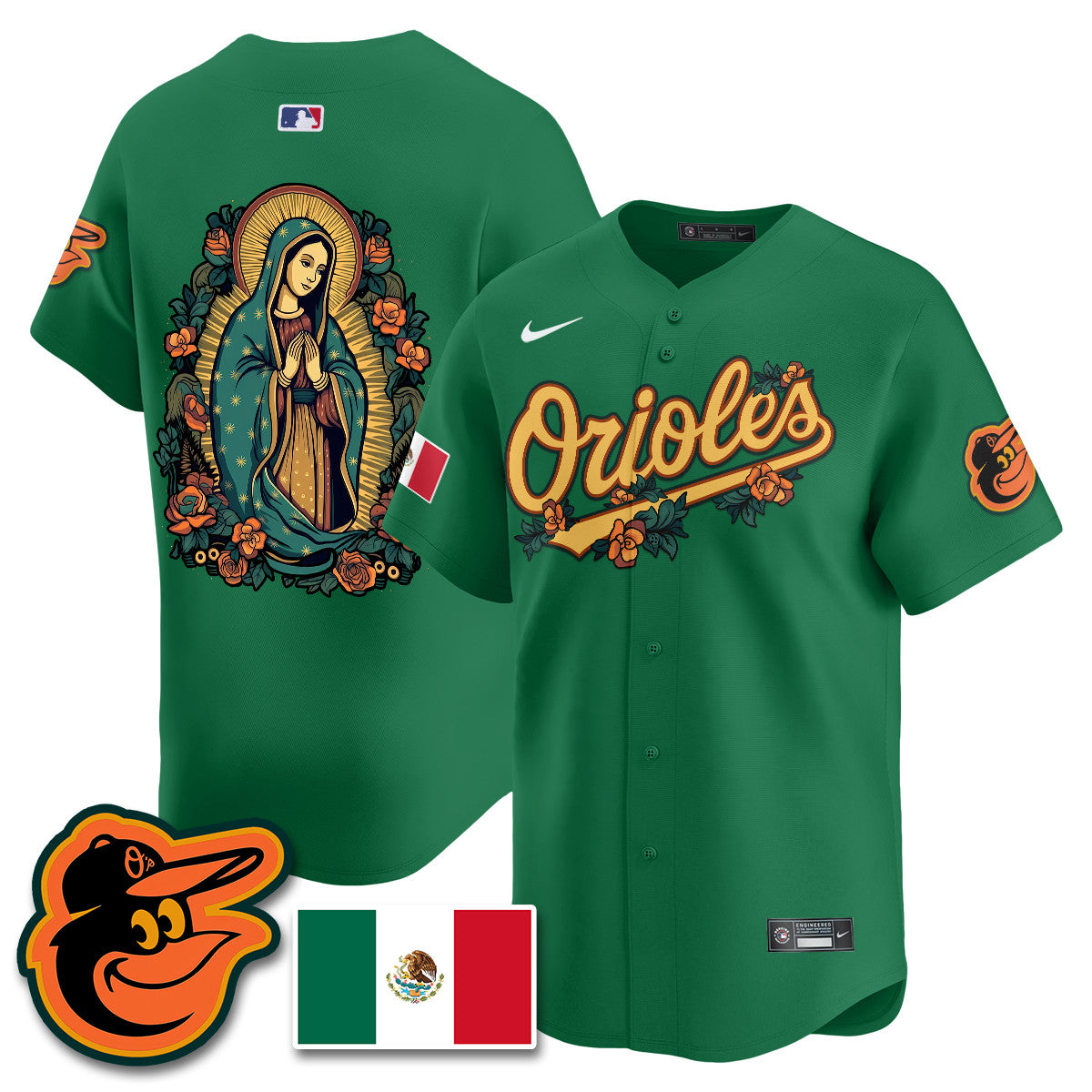 Orioles Mexico Guadalupe Vapor Premier Limited Jersey - Printed