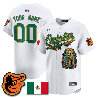 Custom Orioles Mexico Guadalupe Vapor Premier Limited Jersey - Printed