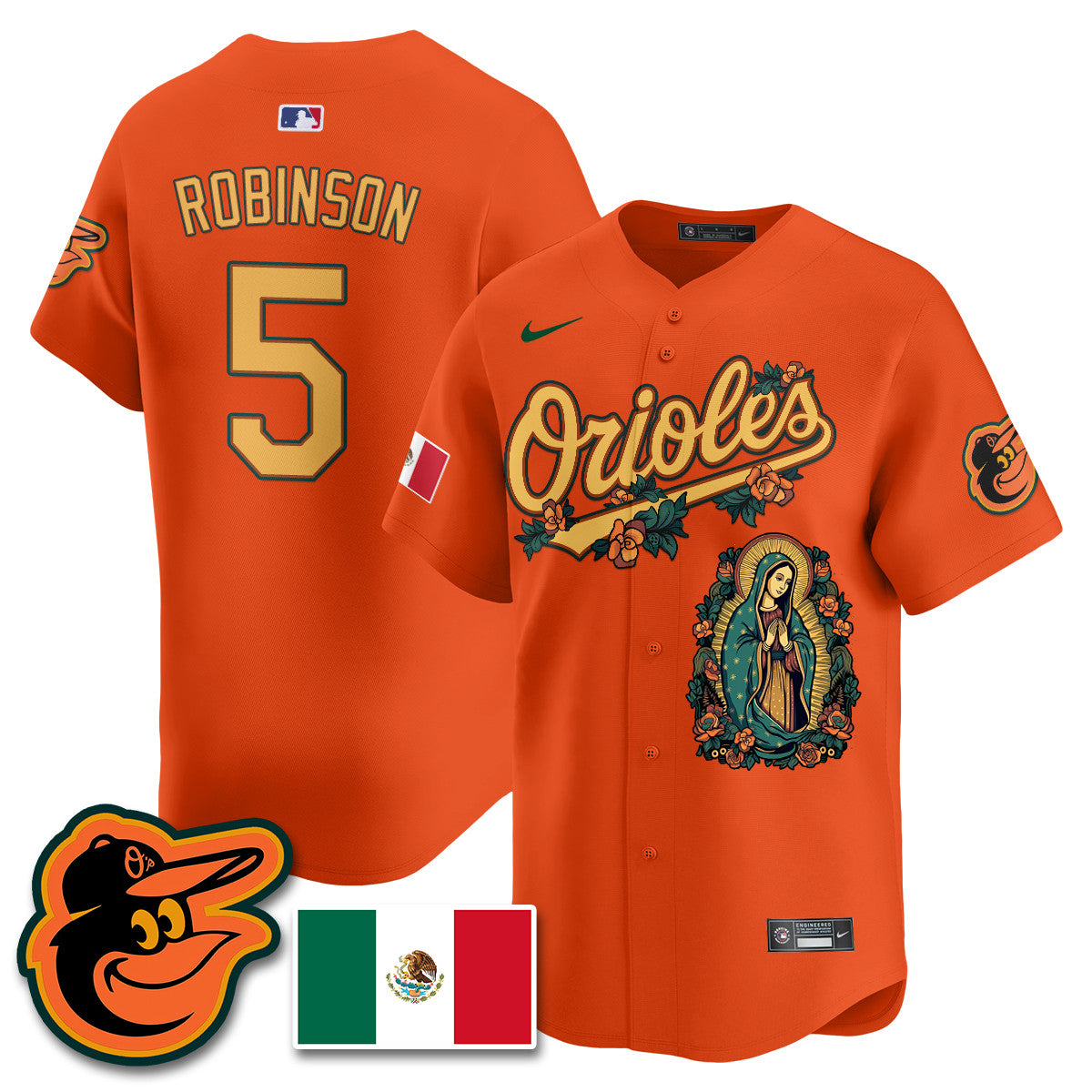 Orioles Mexico Guadalupe Vapor Premier Limited Jersey - Printed