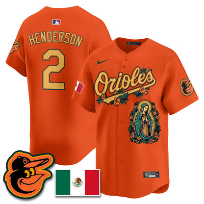 Orioles Mexico Guadalupe Vapor Premier Limited Jersey - Printed