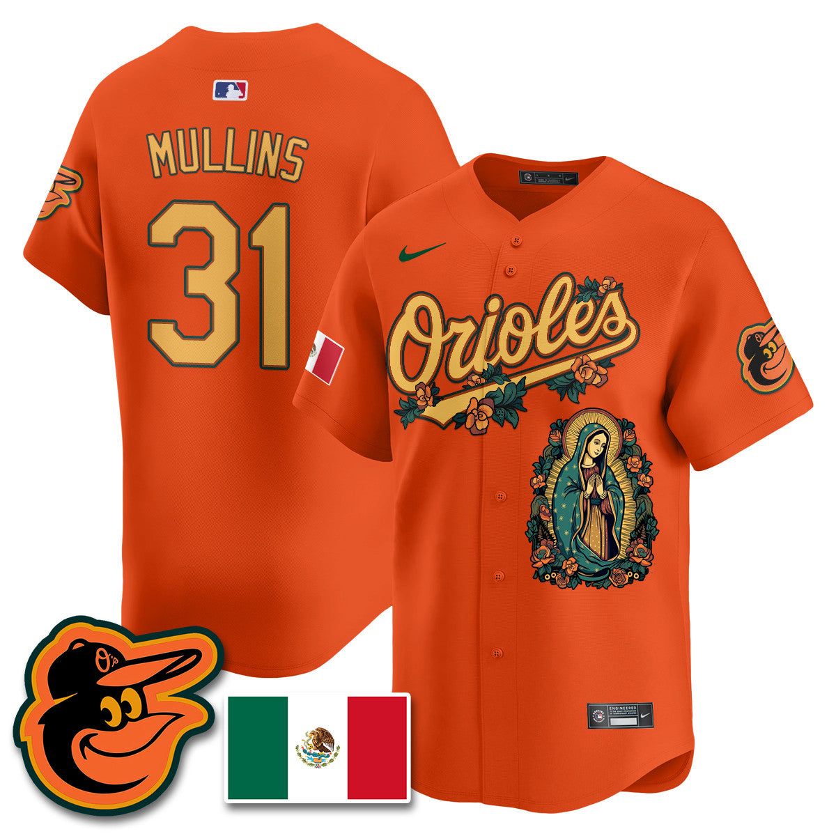 Orioles Mexico Guadalupe Vapor Premier Limited Jersey - Printed