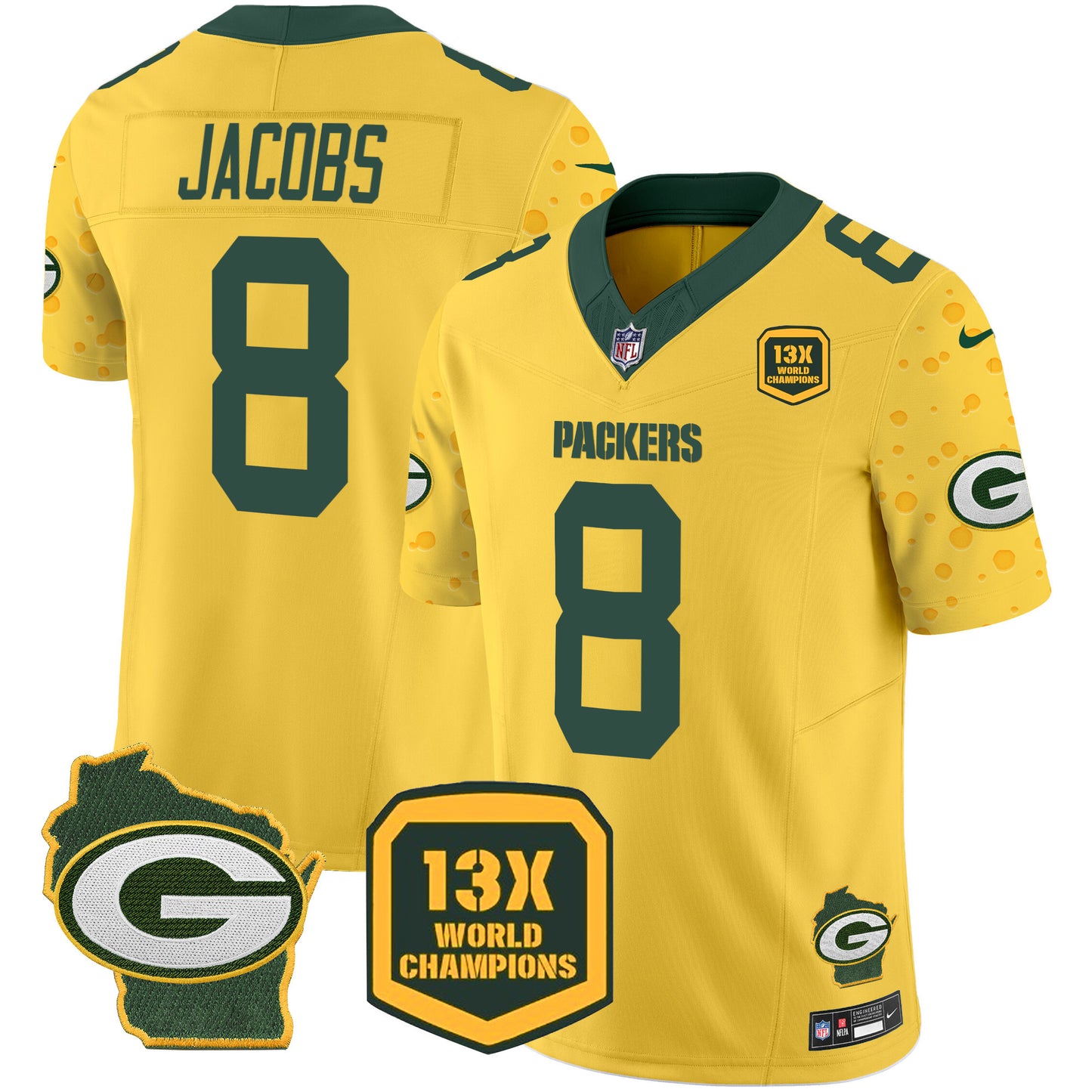 Packers Cheese Vapor Limited Jersey – All Stitched