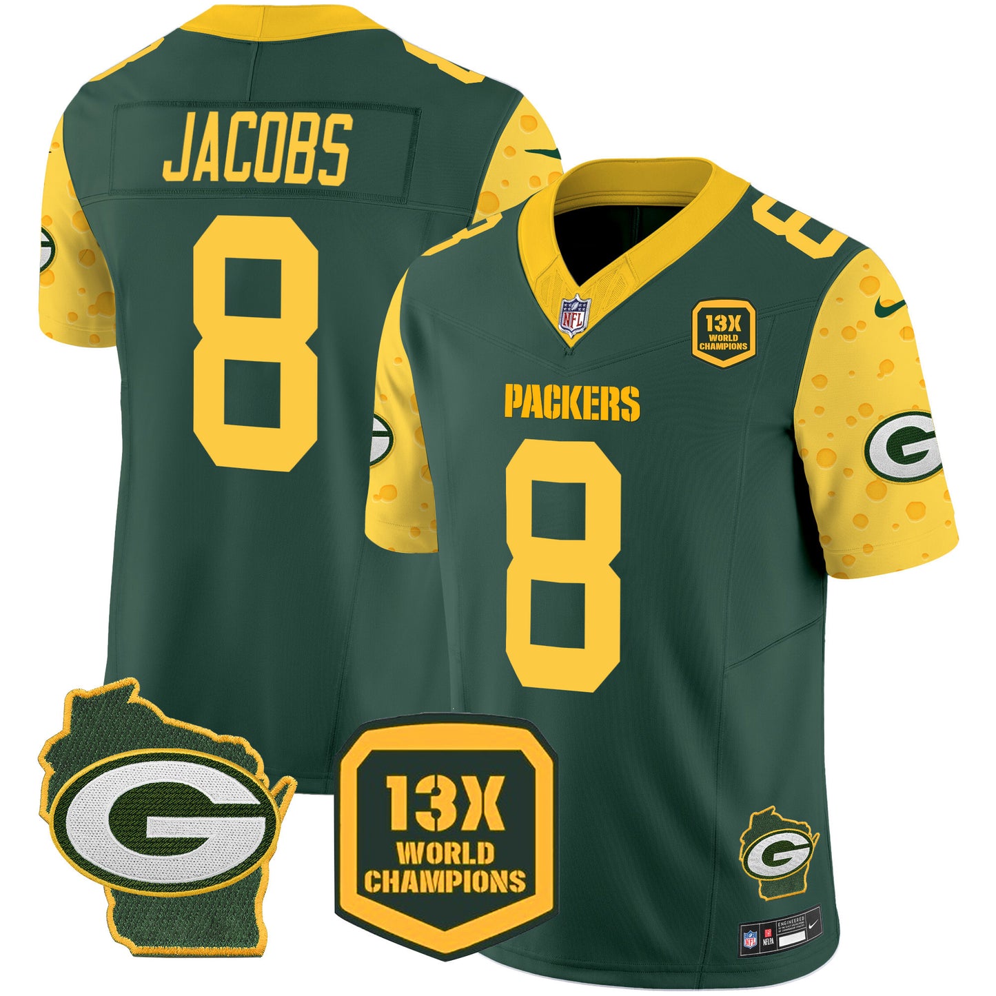 Packers Cheese Vapor Limited Jersey – All Stitched