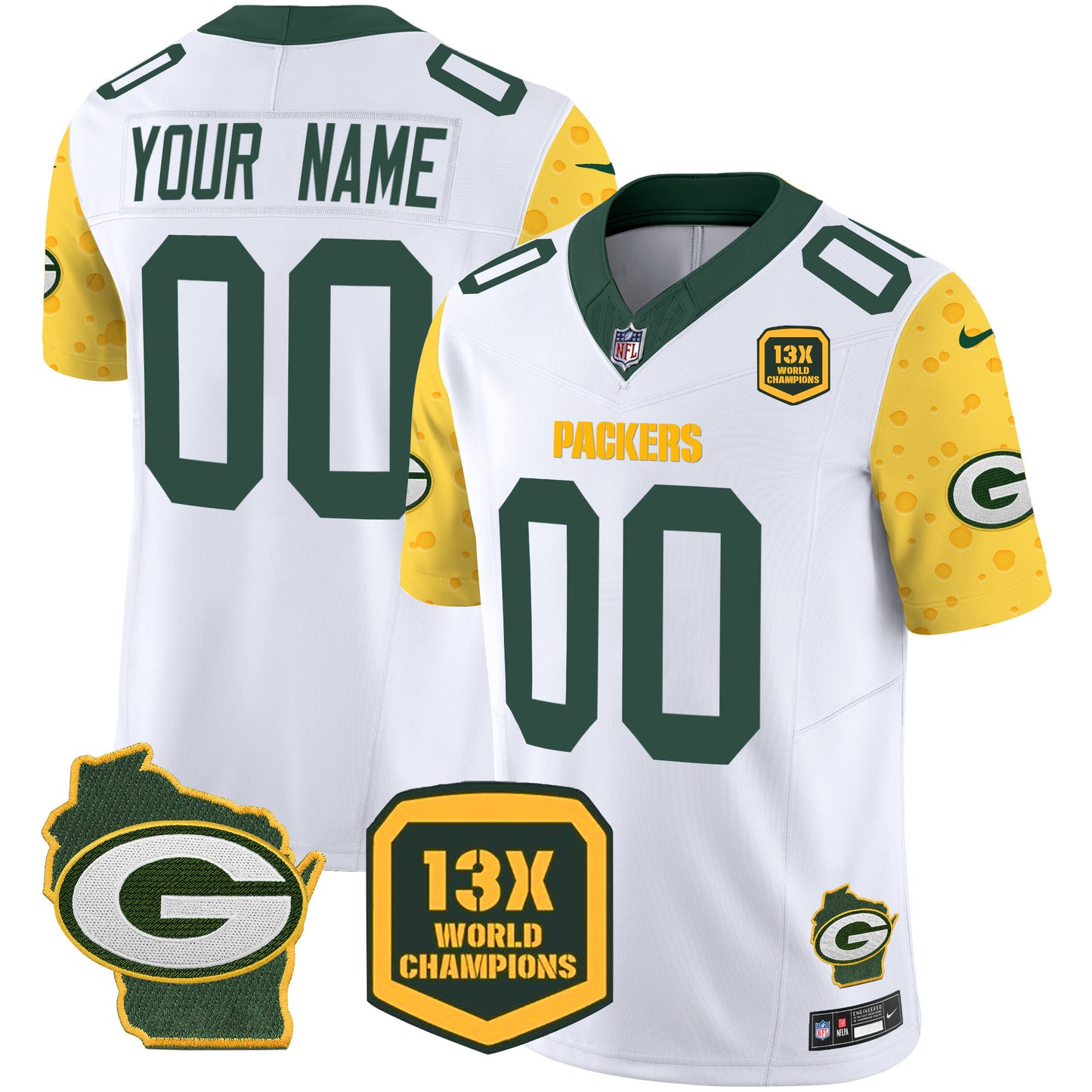 Packers Cheese Vapor Limited Custom Jersey – All Stitched