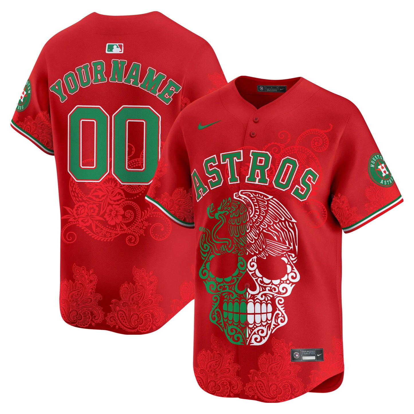 Astros Aztec Warrior Skull Vapor Limited Custom Jersey - Printed