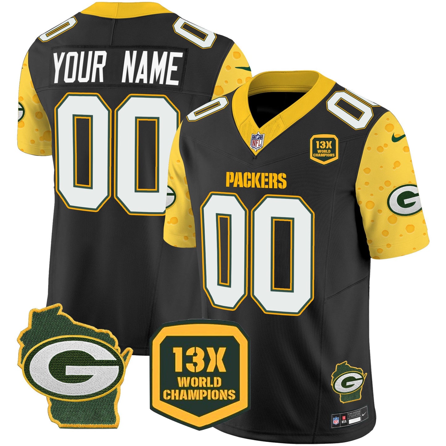 Packers Cheese Vapor Limited Custom Jersey – All Stitched