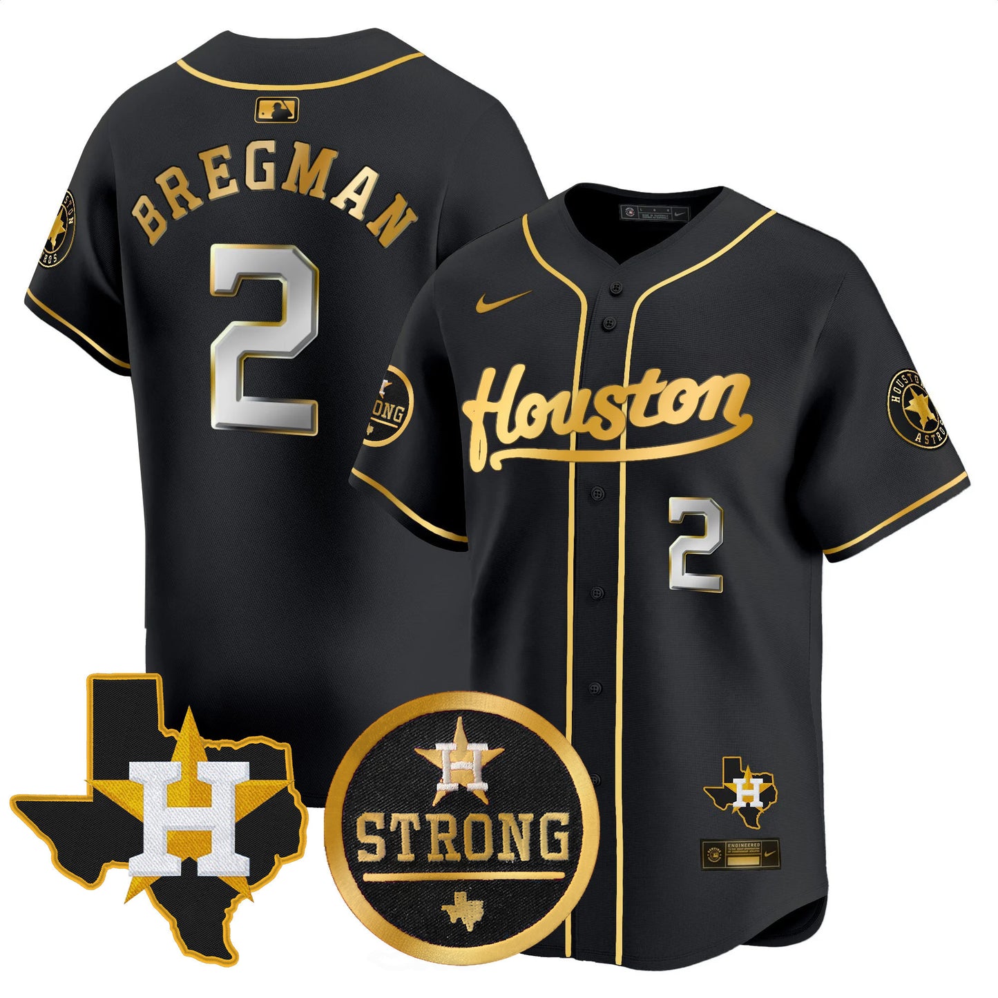 Astros Houston Strong Patch Vapor Premier Limited Jersey - All Stitched