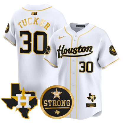 Astros Houston Strong Patch Vapor Premier Limited Jersey - All Stitched