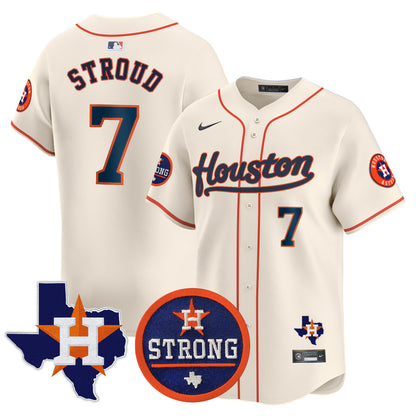 Astros Houston Strong Patch Vapor Premier Limited Jersey - All Stitched