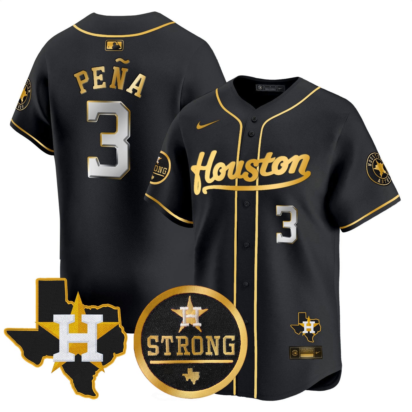 Astros Houston Strong Patch Vapor Premier Limited Jersey - All Stitched