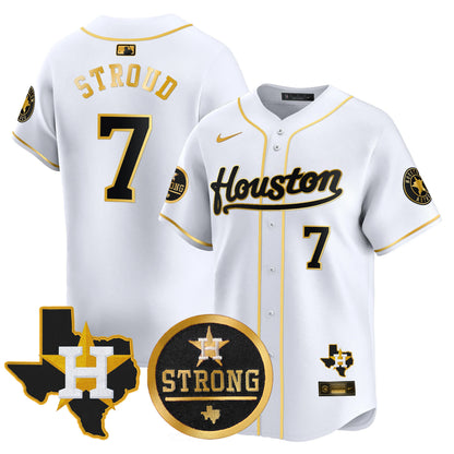 Astros Houston Strong Patch Vapor Premier Limited Jersey - All Stitched