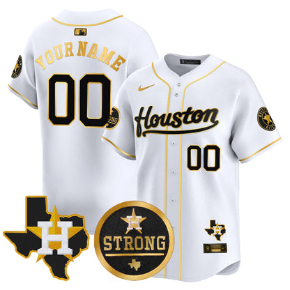 Astros Houston Strong Patch Vapor Premier Limited Custom Jersey - All Stitched