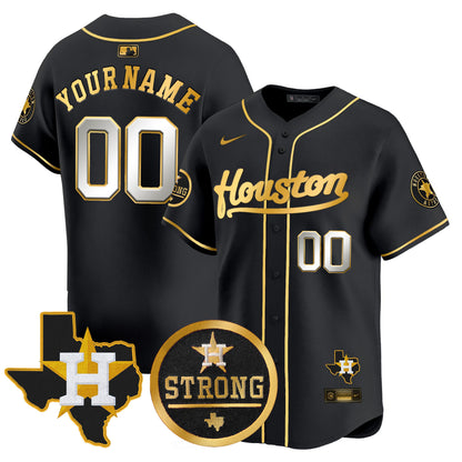 Astros Houston Strong Patch Vapor Premier Limited Custom Jersey - All Stitched