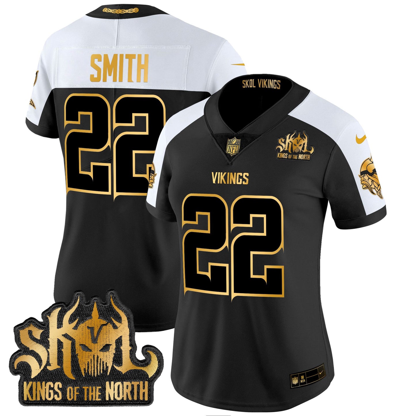 Women's Minnesota Vikings 2024 Winter Warrior Skol Patch Gold Vapor Limited Jersey - All Stitched