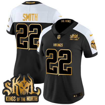 Women's Minnesota Vikings 2024 Winter Warrior Skol Patch Gold Vapor Limited Jersey - All Stitched