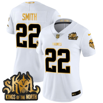 Women's Minnesota Vikings 2024 Winter Warrior Skol Patch Gold Vapor Limited Jersey - All Stitched