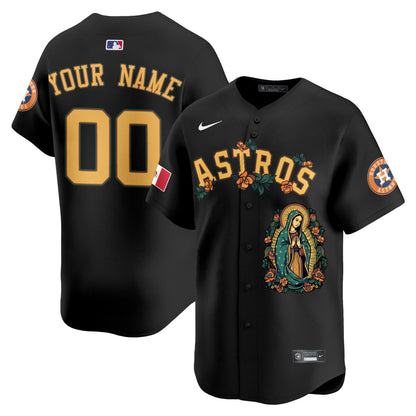 Custom Astros Mexico Guadalupe Vapor Premier Limited Jersey - Printed