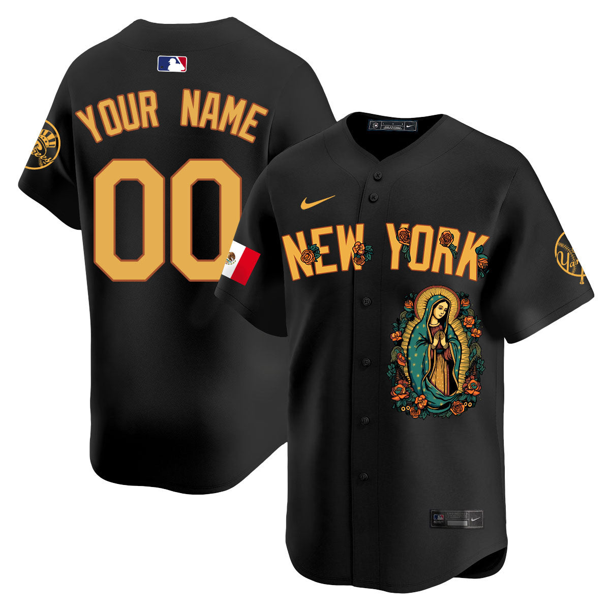 Custom Yankees Mexico Guadalupe Vapor Premier Limited Jersey N1 - Printed