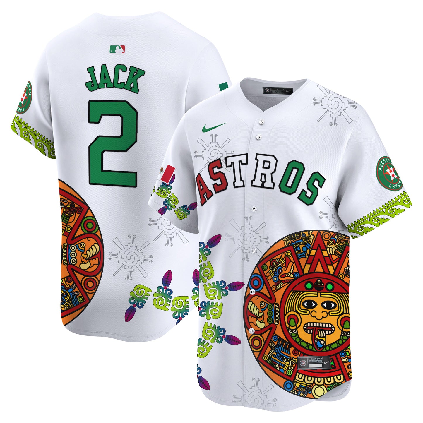 Astros Mexico Aztec Calendar Vapor Premier Limited Jersey - Printed