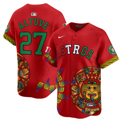 Astros Mexico Aztec Calendar Vapor Premier Limited Jersey - Printed