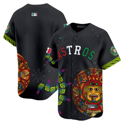 Astros Mexico Aztec Calendar Vapor Premier Limited Jersey - Printed